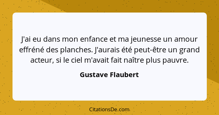 Gustave Flaubert J Ai Eu Dans Mon Enfance Et Ma Jeunesse U