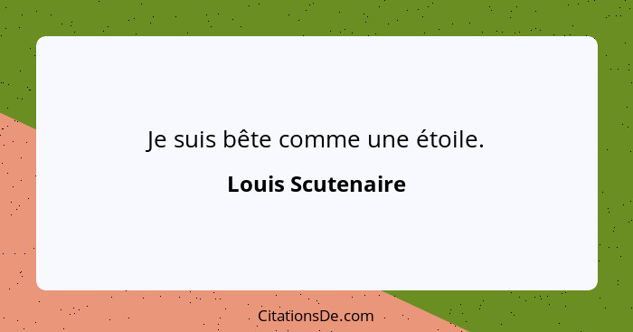 Je suis bête comme une étoile.... - Louis Scutenaire