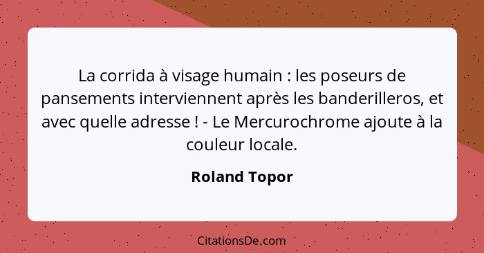 La corrida à visage humain : les poseurs de pansements interviennent après les banderilleros, et avec quelle adresse ! - Le M... - Roland Topor