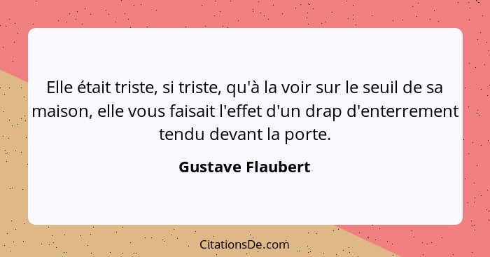 Gustave Flaubert Elle Etait Triste Si Triste Qu A La Voi