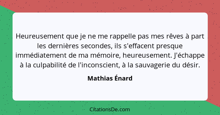 Mathias Enard Heureusement Que Je Ne Me Rappelle Pas Mes R