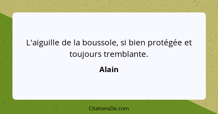 L'aiguille de la boussole, si bien protégée et toujours tremblante.... - Alain