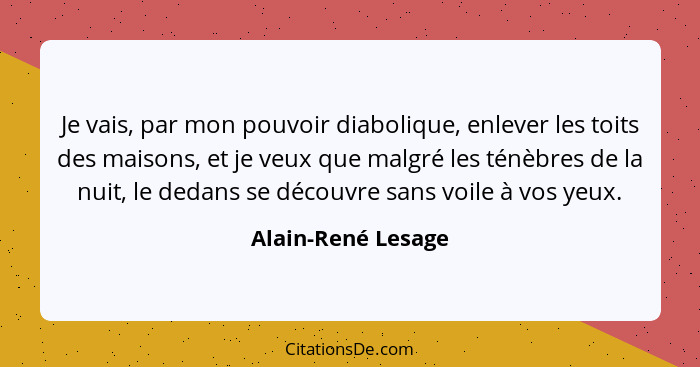 Alain Rene Lesage Je Vais Par Mon Pouvoir Diabolique Enl