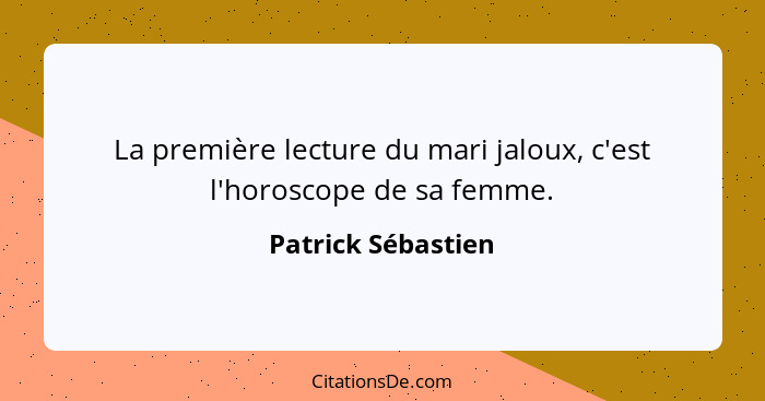 Patrick Sebastien La Premiere Lecture Du Mari Jaloux C Es