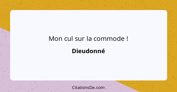 Mon cul sur la commode !... - Dieudonné