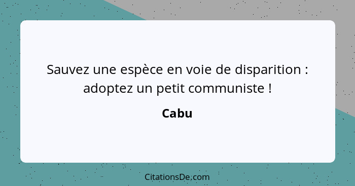 Sauvez une espèce en voie de disparition : adoptez un petit communiste !... - Cabu