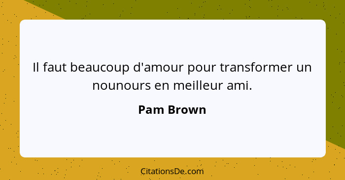 Il faut beaucoup d'amour pour transformer un nounours en meilleur ami.... - Pam Brown