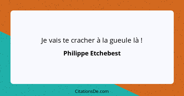 Je vais te cracher à la gueule là !... - Philippe Etchebest