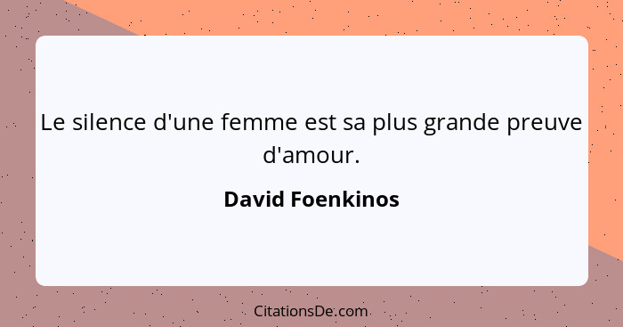 David Foenkinos Le Silence D Une Femme Est Sa Plus Grande