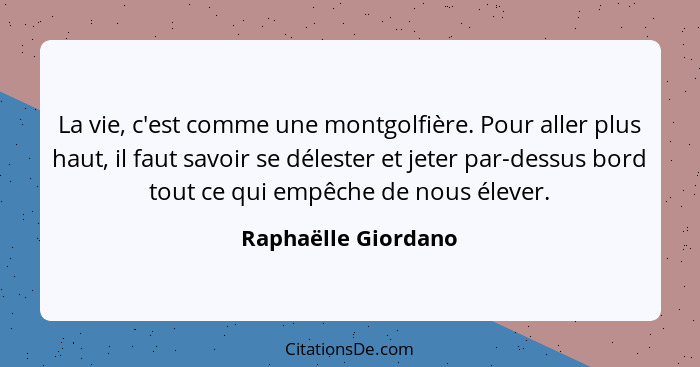 Raphaelle Giordano La Vie C Est Comme Une Montgolfiere P