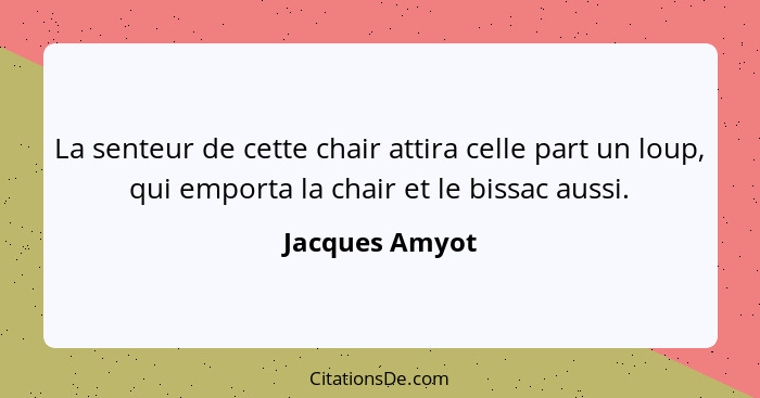 La senteur de cette chair attira celle part un loup, qui emporta la chair et le bissac aussi.... - Jacques Amyot