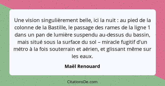 Une vision singulièrement belle, ici la nuit : au pied de la colonne de la Bastille, le passage des rames de la ligne 1 dans un p... - Maël Renouard