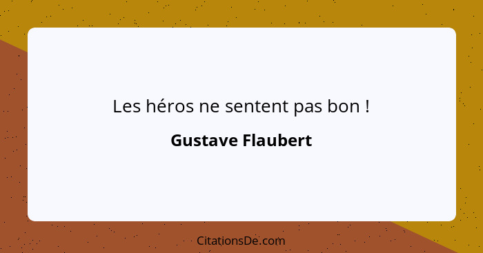 Les héros ne sentent pas bon !... - Gustave Flaubert