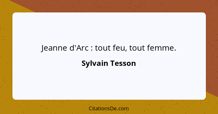 Jeanne d'Arc : tout feu, tout femme.... - Sylvain Tesson