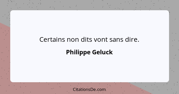 Certains non dits vont sans dire.... - Philippe Geluck