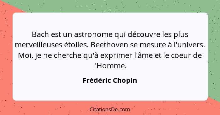 Frederic Chopin Bach Est Un Astronome Qui Decouvre Les Plu