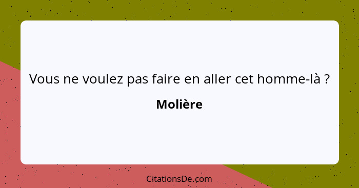 Vous ne voulez pas faire en aller cet homme-là ?... - Molière