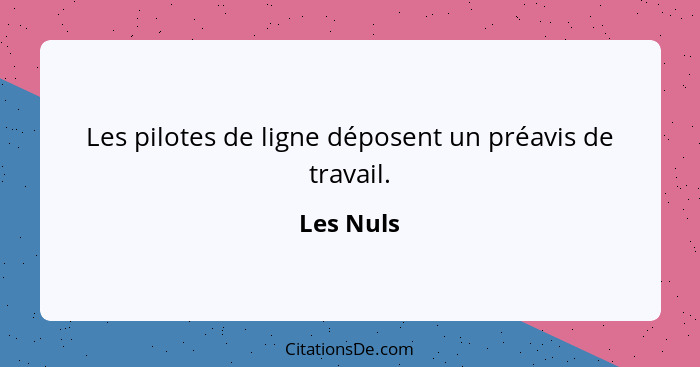 Les pilotes de ligne déposent un préavis de travail.... - Les Nuls