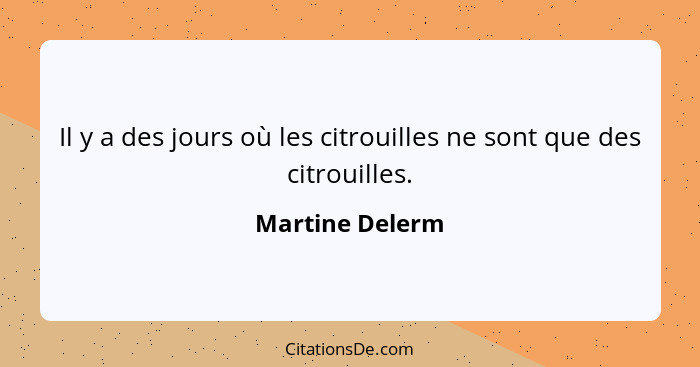 Il y a des jours où les citrouilles ne sont que des citrouilles.... - Martine Delerm