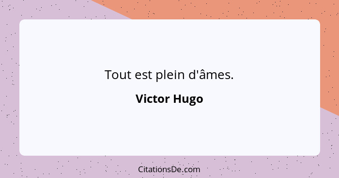 Tout est plein d'âmes.... - Victor Hugo