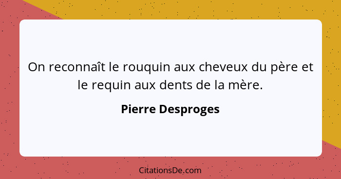 Pierre Desproges On Reconnait Le Rouquin Aux Cheveux Du Pe