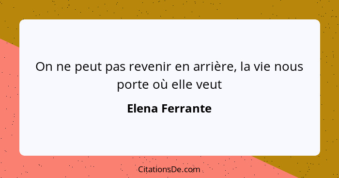 Elena Ferrante On Ne Peut Pas Revenir En Arriere La Vie N