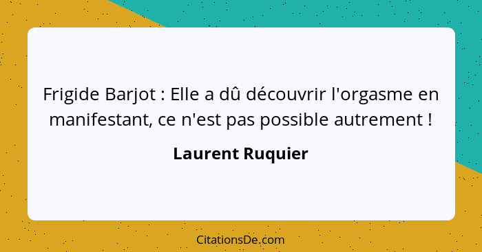 Frigide Barjot : Elle a dû découvrir l'orgasme en manifestant, ce n'est pas possible autrement !... - Laurent Ruquier