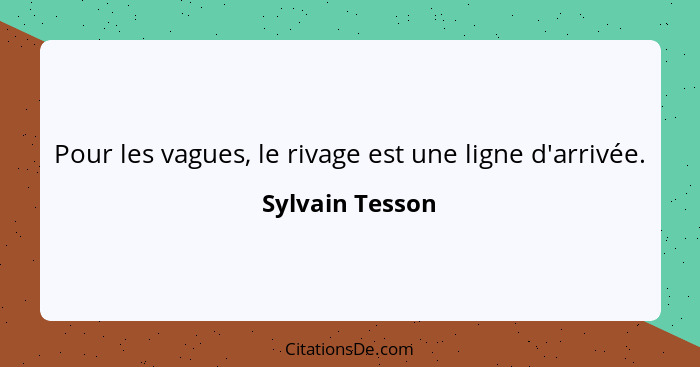 Pour les vagues, le rivage est une ligne d'arrivée.... - Sylvain Tesson