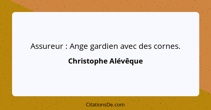 Assureur : Ange gardien avec des cornes.... - Christophe Alévêque