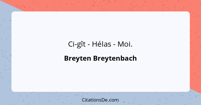 Ci-gît - Hélas - Moi.... - Breyten Breytenbach