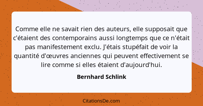 Bernhard Schlink Comme Elle Ne Savait Rien Des Auteurs El