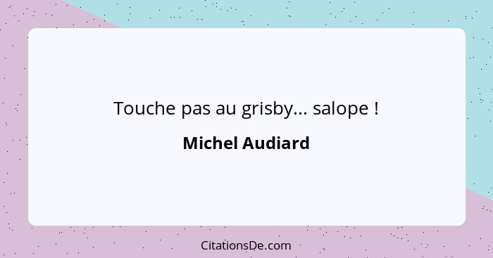 Touche pas au grisby... salope !... - Michel Audiard