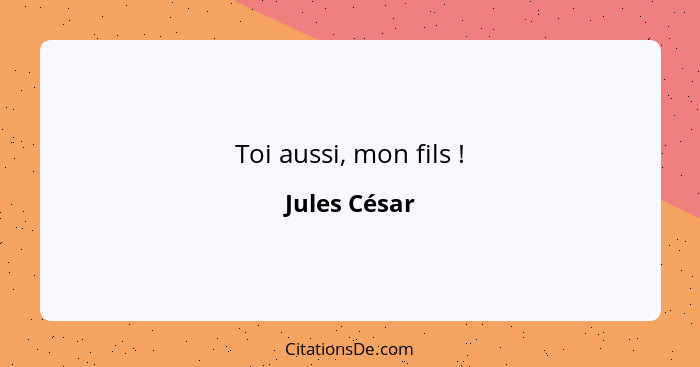 Toi aussi, mon fils !... - Jules César